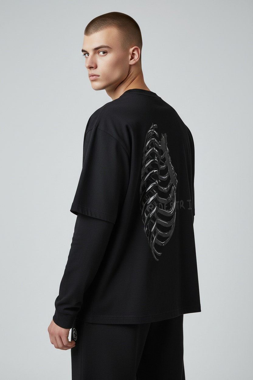 “Wealth Frame” Double Layered Shirt